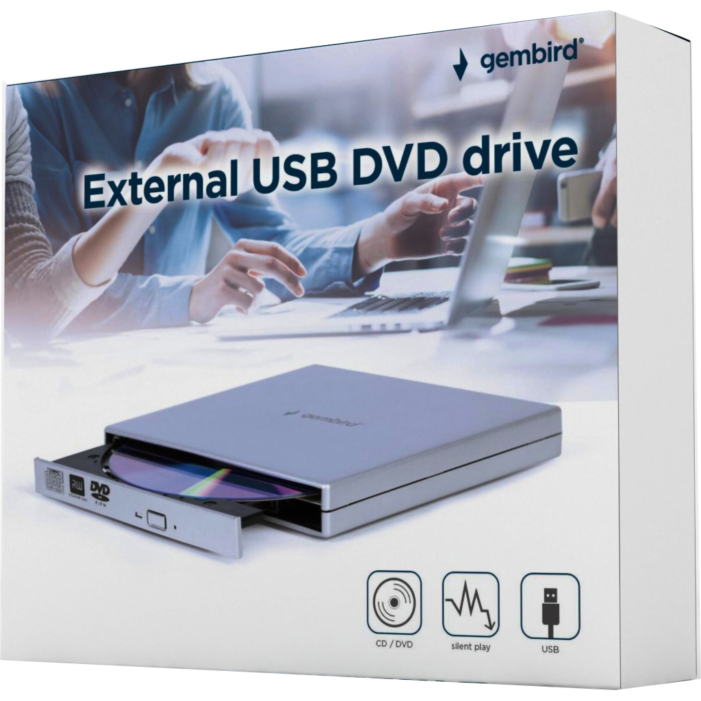 Оптичний привід DVD-RW Gembird DVD-USB-02-SV - зображення 5