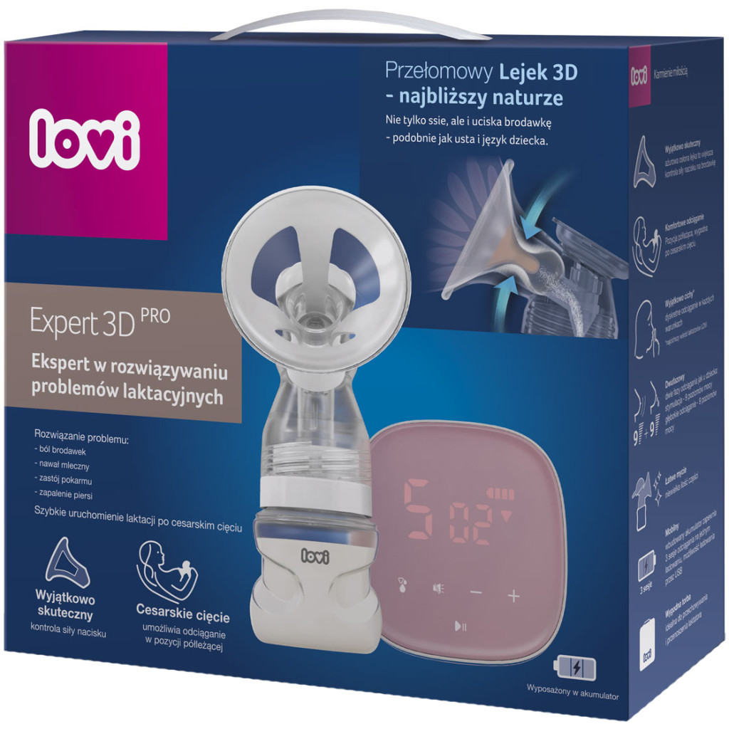 Молоковідсмоктувач Lovi електричний 2-фазний Expert 3D Pro (50/070exp) - зображення 3