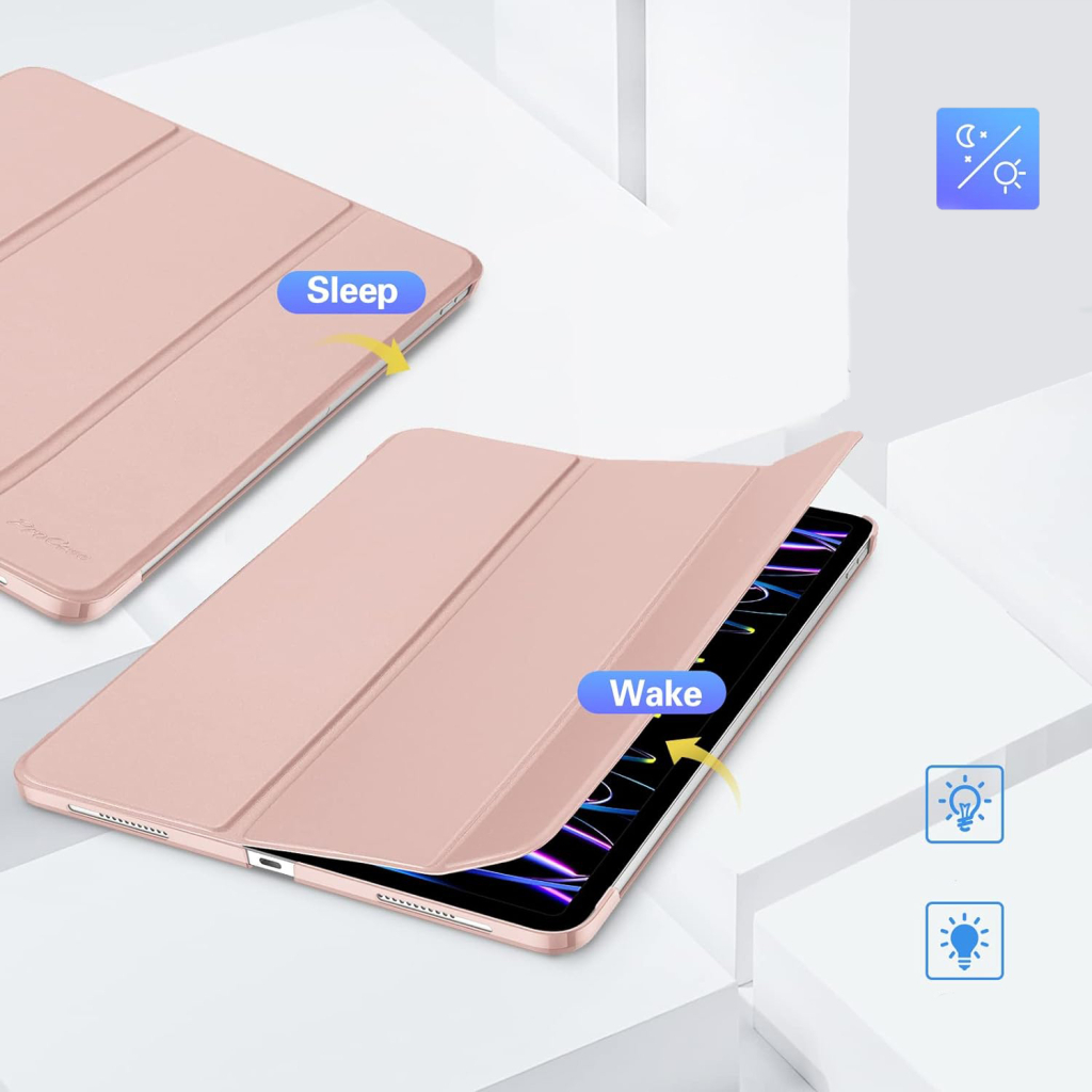 Чохол до планшета BeCover Tri Fold Hard Apple iPad Air 13" M2/M3 (2024/2025) Pink (711724) - зображення 3