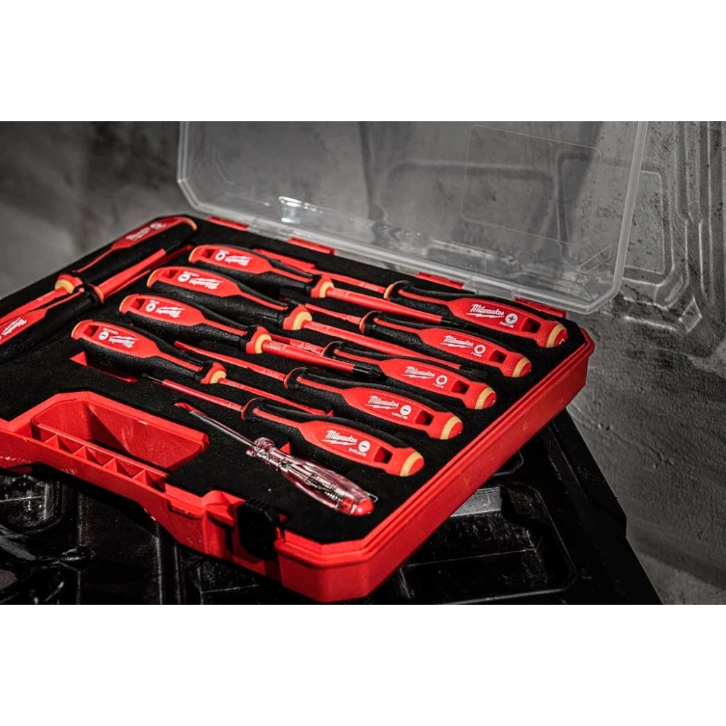 Набір викруток Milwaukee тригранних VDE SL/PH/PZ/T + тестер напруги, 12 шт (4932479095) - изображение 4