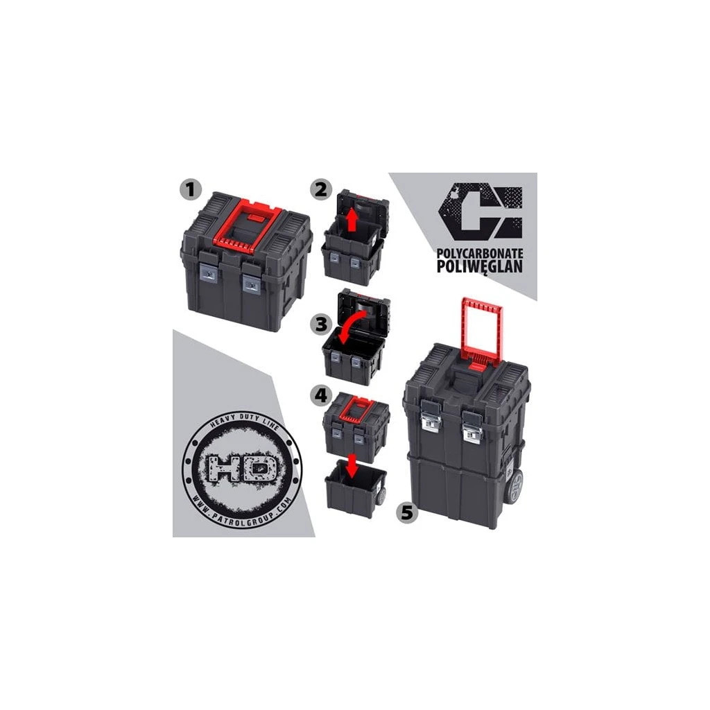 Ящик для інструментів QBRICK SYSTEM Wheelbox HD Compact Logic 18" (SKRWCLHDPZCZAPG001) - зображення 2