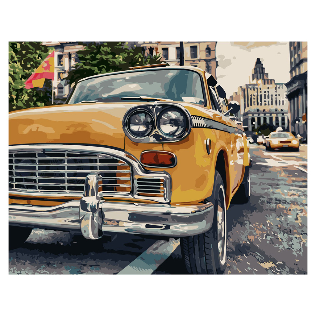 Картина по номерам Strateg Жовта ретро машина VA-1902 40х50 см (4820220564948) - зображення 1