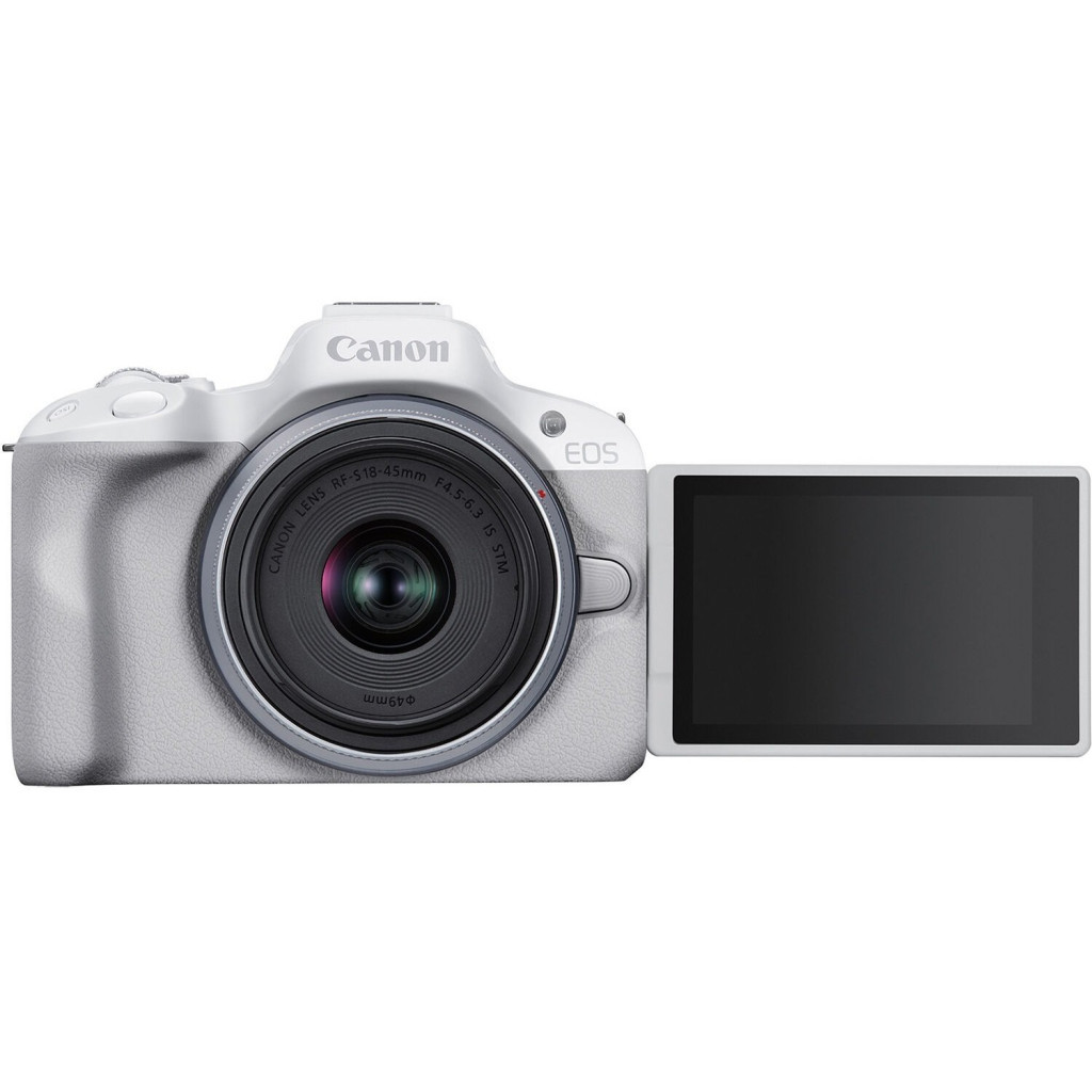 Цифровий фотоапарат Canon EOS R50 + RF-S 18-45 IS STM White (5812C030) - зображення 7