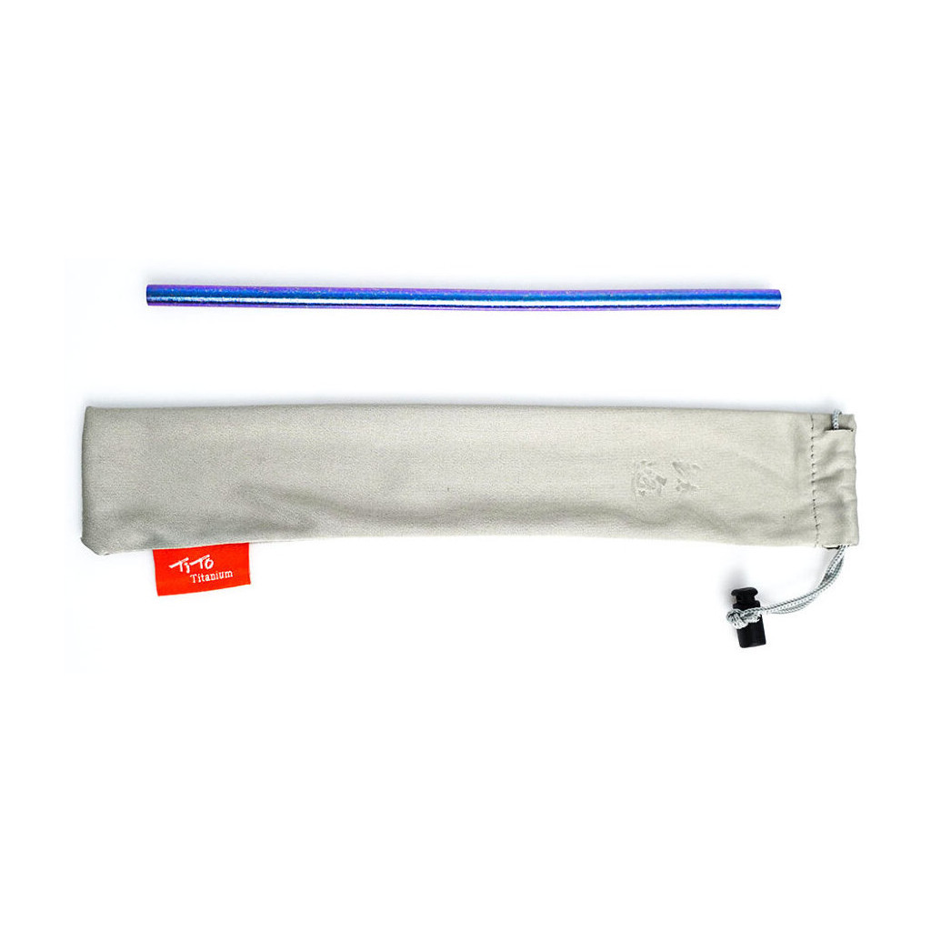 Трубочки туристичні TiTo Titanium пряма з мішечком Purple (ST-PRPkit) - зображення 3