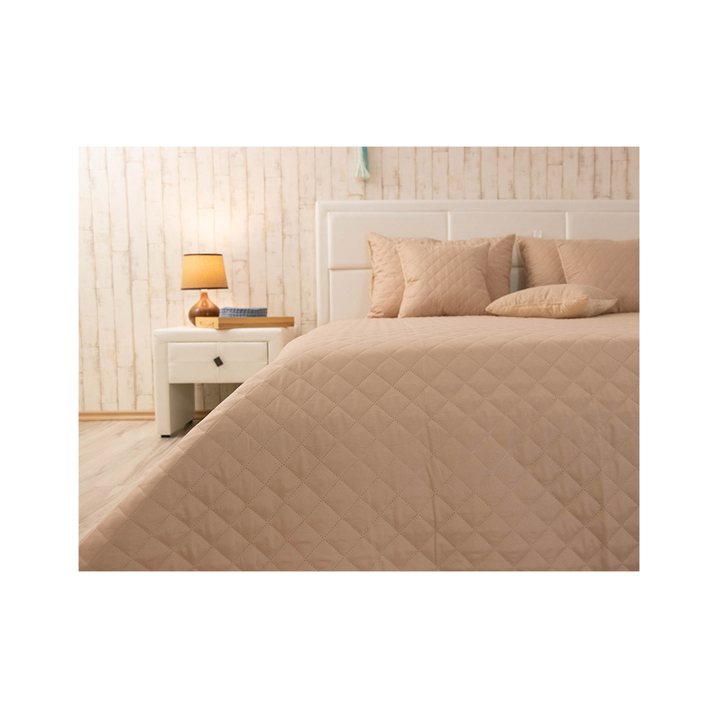 Покривало Руно двостороннє декоративне Velour Beige ромб 220х240 см (330.55_Beige ромб) - зображення 7