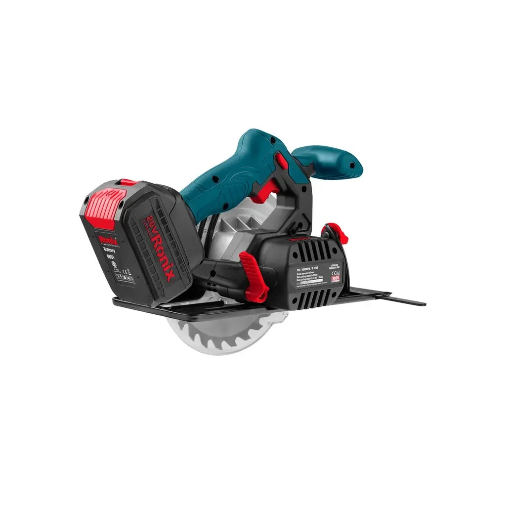 Дискова пила Ronix циркулярна 20Вт, 165мм, 4Ah x 2 (8609) - изображение 4