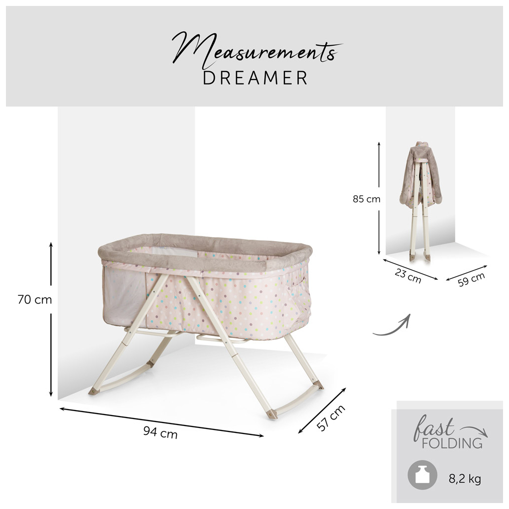 Ліжечко Hauck Dreamer Multi Dots Sand (60892-0) - зображення 5