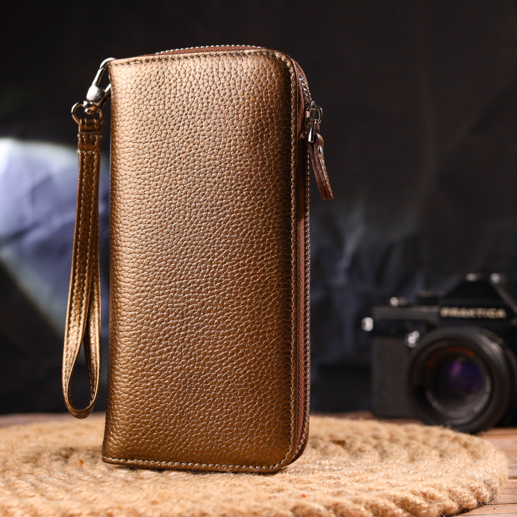 Гаманець Canpellini З натуральної шкіри флотар Коричневий (21614) - зображення 8