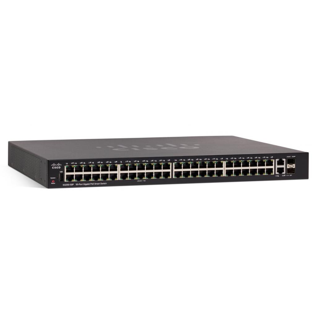 Комутатор мережевий Cisco SG250-50P-K9-EU - зображення 1
