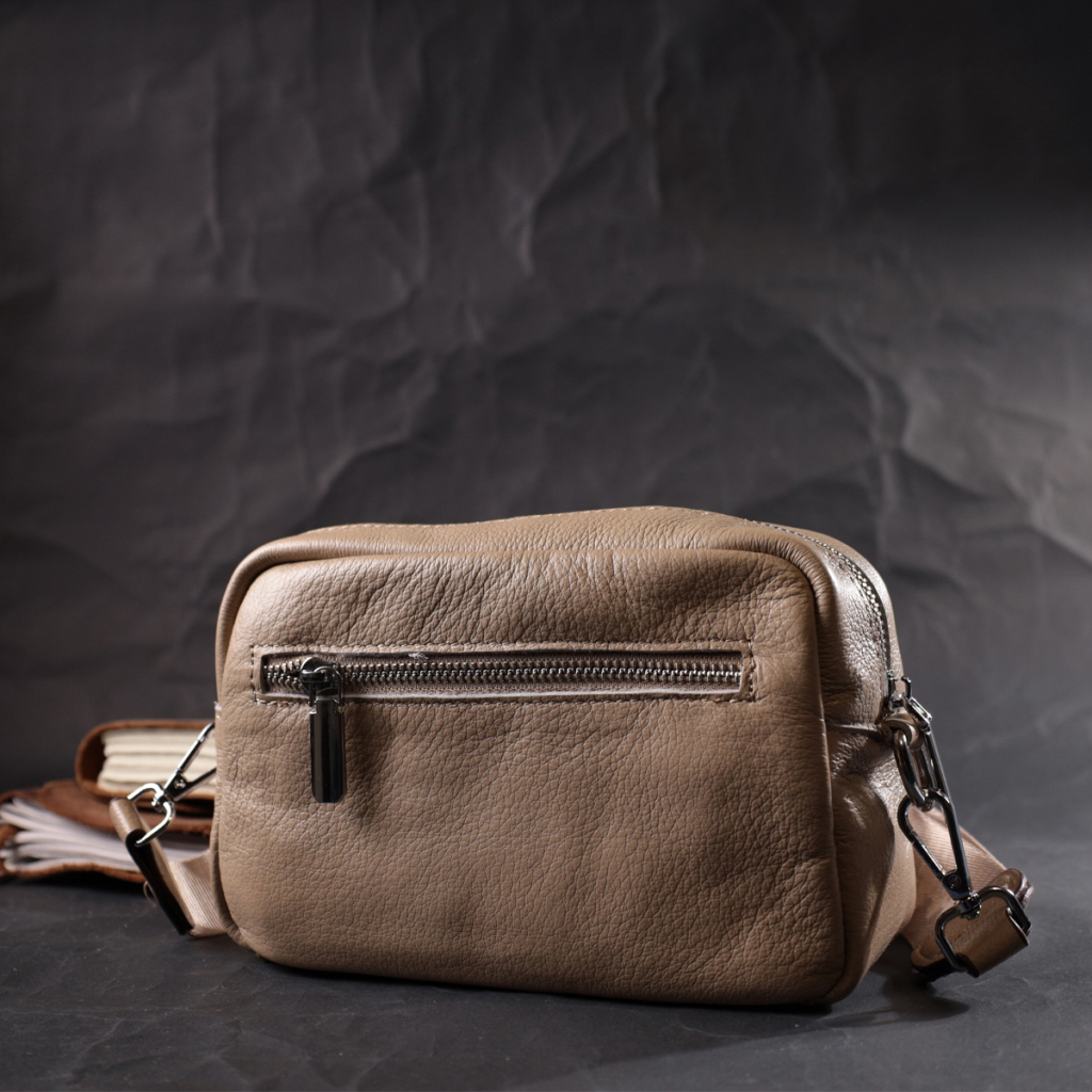 Сумка Vintage З натуральної м'якої шкіри Бежева (22437) - зображення 10