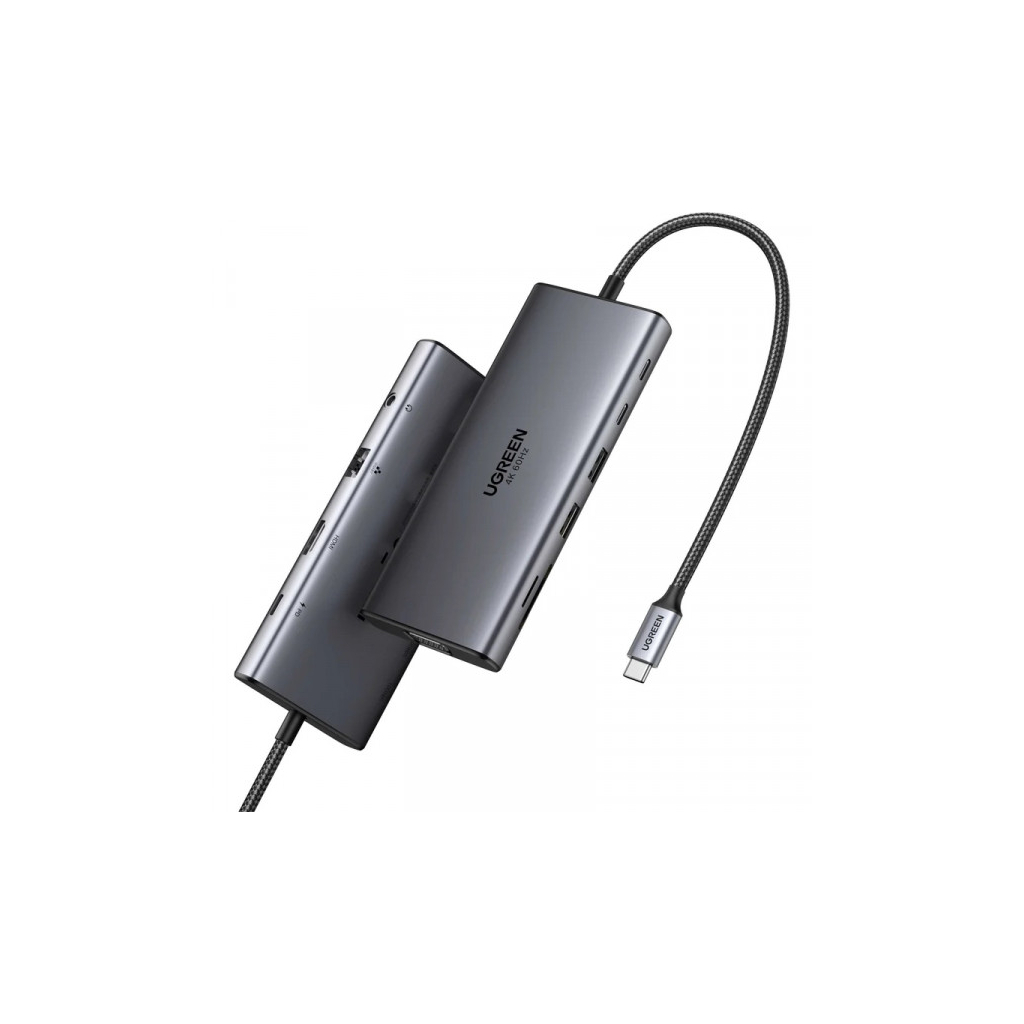 Порт-реплікатор UGREEN Dock CM639 USB3.2 Type-C->1xUSB-A3.2/1xUSB-A3.1/2xUSB-C3.2/RJ45/HDMI/VGA/RJ45/SD/TF+3.5mm PD (45520) - зображення 3