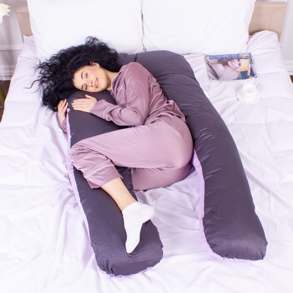 Подушка MirSon для вагітних та відпочинку Delicate Satin №8030 U-подібна Lupine (2200006178682) - изображение 2