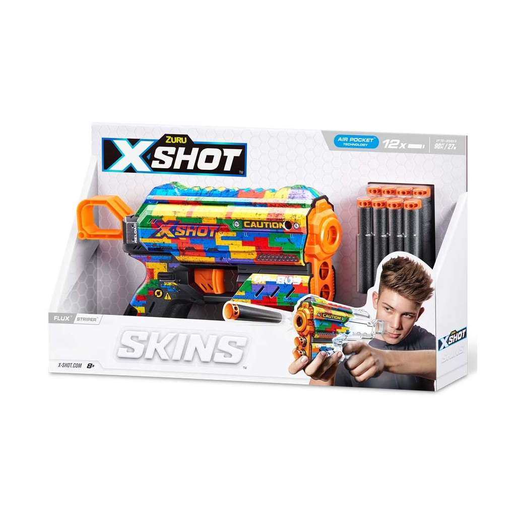 Іграшкова зброя Zuru X-Shot Швидкострільний бластер Skins Flux Striper (8 патронів) (36516K) - зображення 3