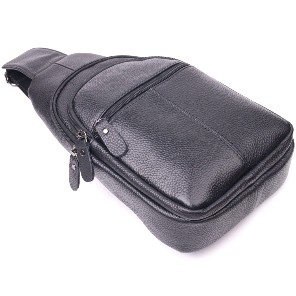 Сумка Vintage Через плече з натуральної шкіри Чорна (21307) - зображення 5