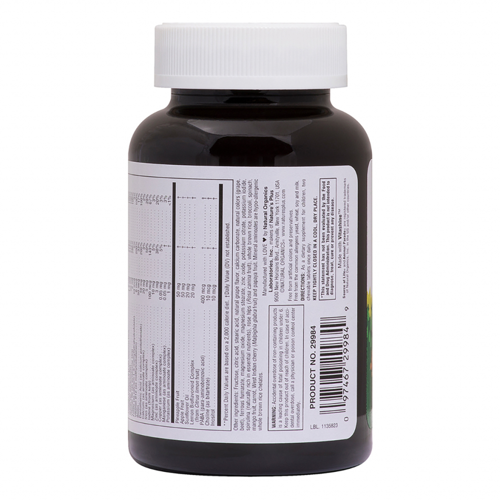 Мультивітамін Natures Plus Мультивітаміни для Дітей, Смак Винограду, Animal Parade, 90 (NAP-29984) - зображення 2