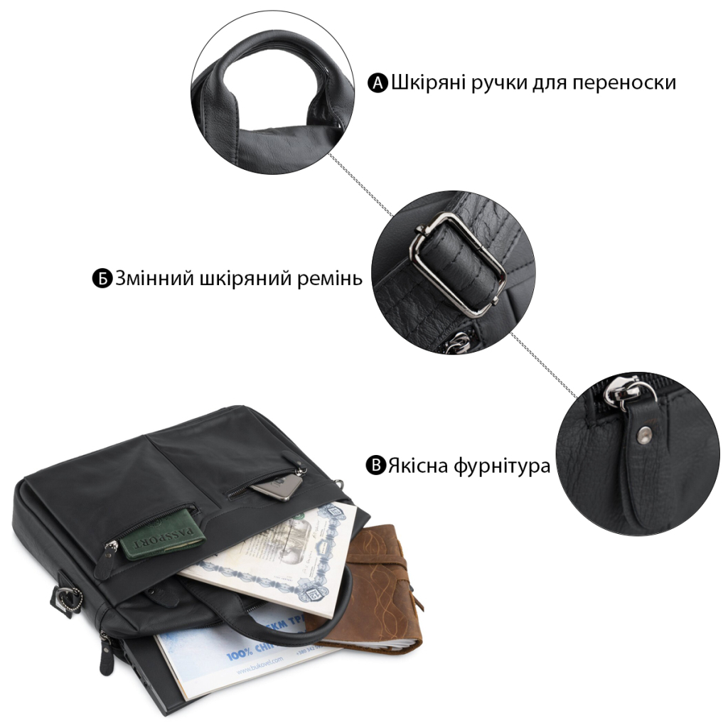 Сумка Vintage Чорна (14054) - зображення 4