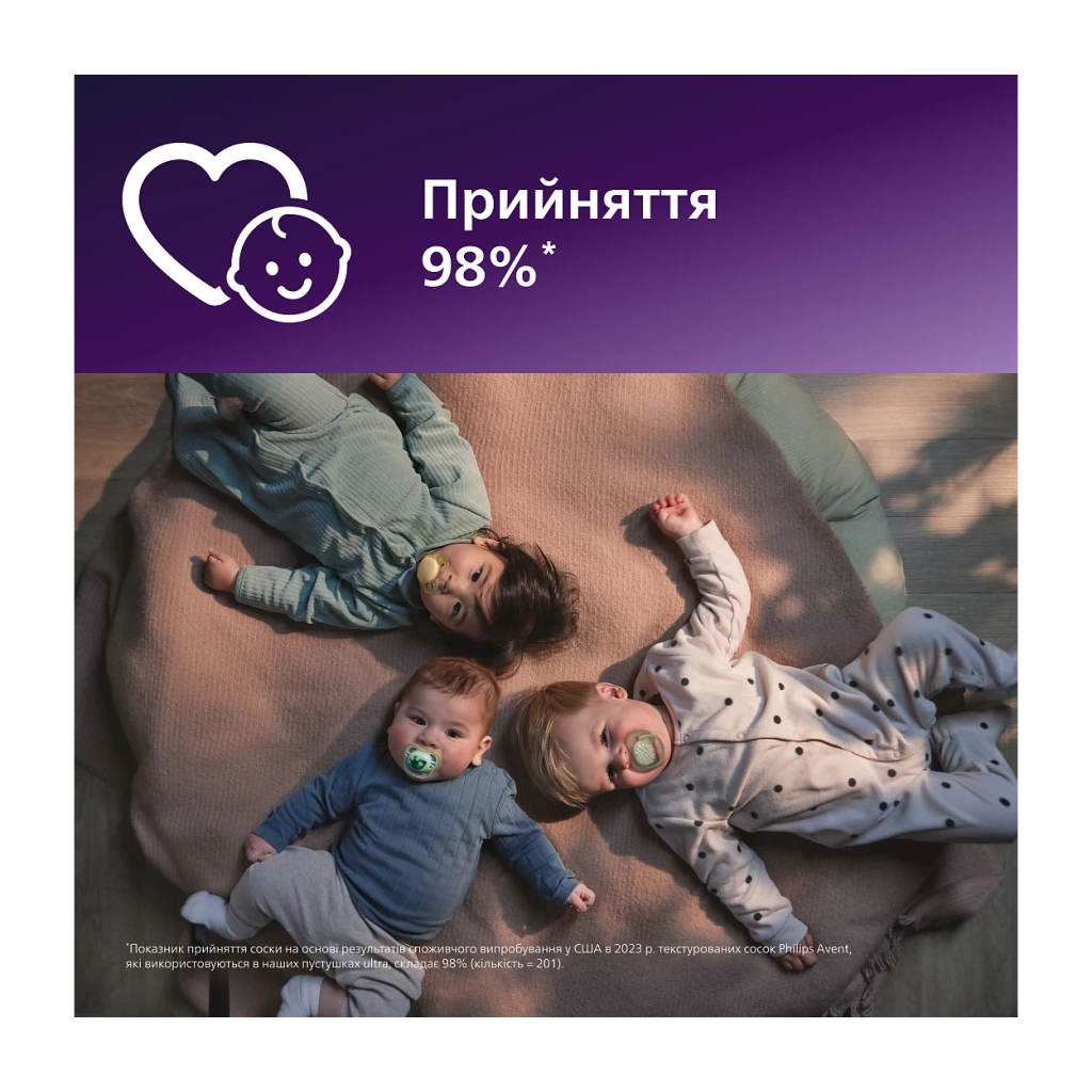 Пустушка Philips AVENT Ultra Air Нічна 0-6 місяців 2 шт (SCF376/27) - изображение 6