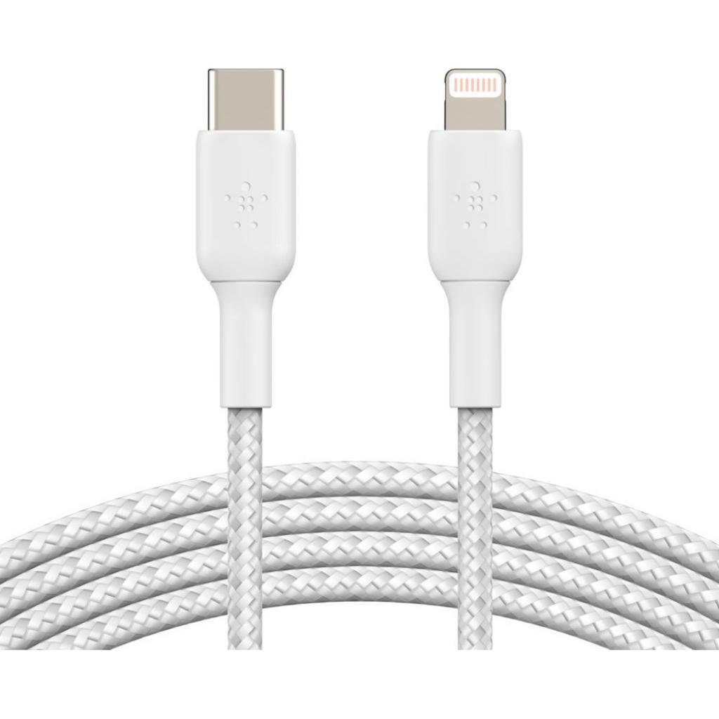Дата кабель USB-C to Lightning 2.0m white Belkin (CAA004BT2MWH) - зображення 1