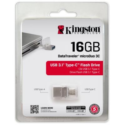 USB флеш накопичувач Kingston 16GB DataTraveler microDuo 3C USB 3.1 (DTDUO3C/16GB) - зображення 7