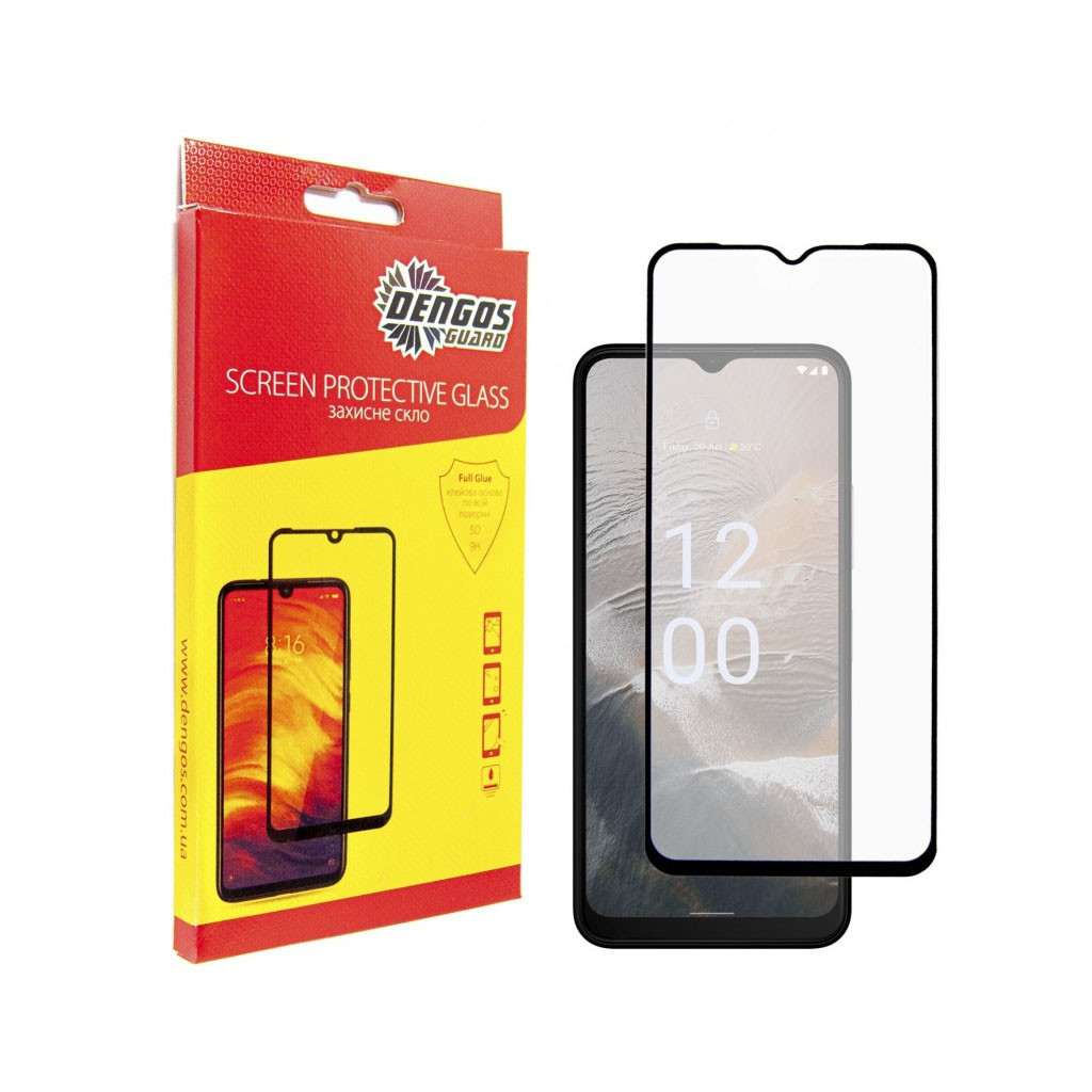 Скло захисне Dengos Full Glue Nokia C32 (black) (TGFG-306) - зображення 1