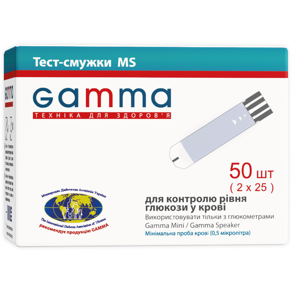 Тест-смужки для глюкометра Bionime MS 50 шт. (7640143651818) - изображение 1