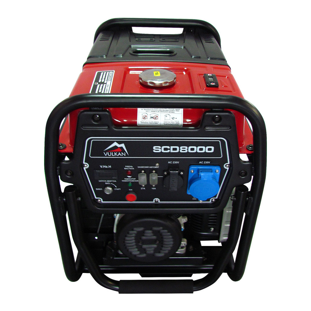 Генератор Vulkan SCD8000 дизель 1ф 6,5kW ел.старт, 18л, колеса (SCD8000) - зображення 3