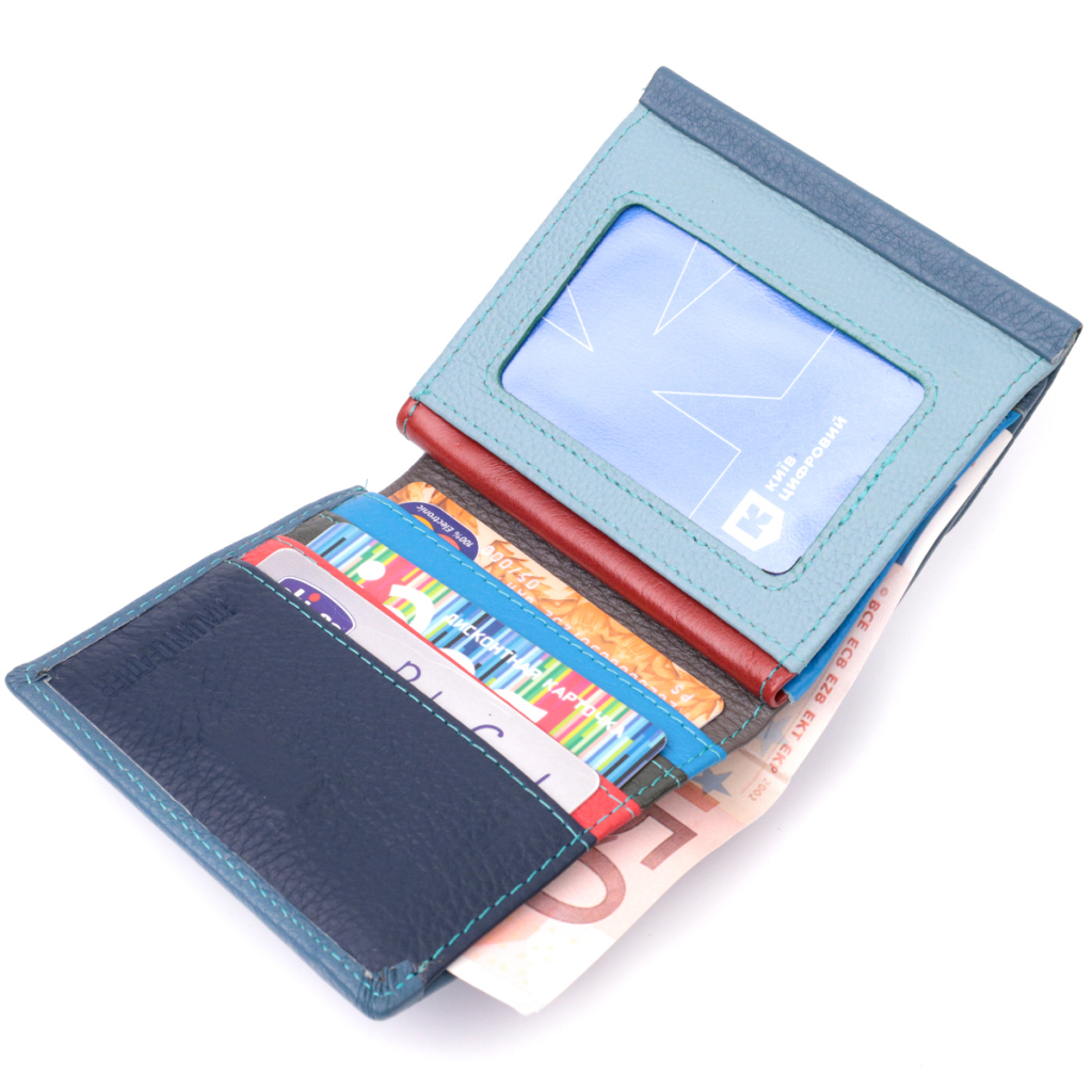 Гаманець ST Leather З натуральної шкіри Бірюзовий (19497) - зображення 6