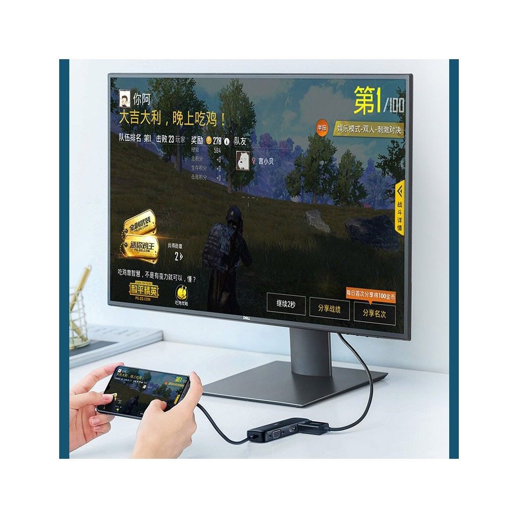 Перехідник USB2.0 Type-C to VGA V1.2/HDMI V2.0b/DP V1.2a CM260 black Ugreen (60568) - изображение 6