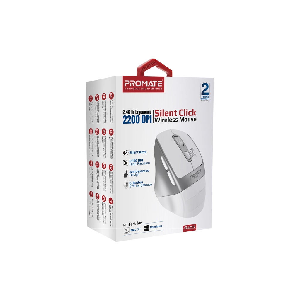 Мишка Promate Samit Wireless White (samit.white) - зображення 2