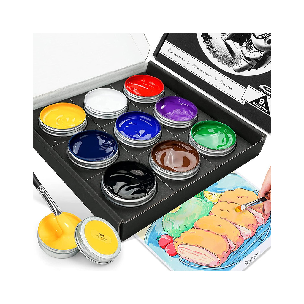 Гуашеві фарби Arrtx 9A 9 кольорів (LC302819) - изображение 7