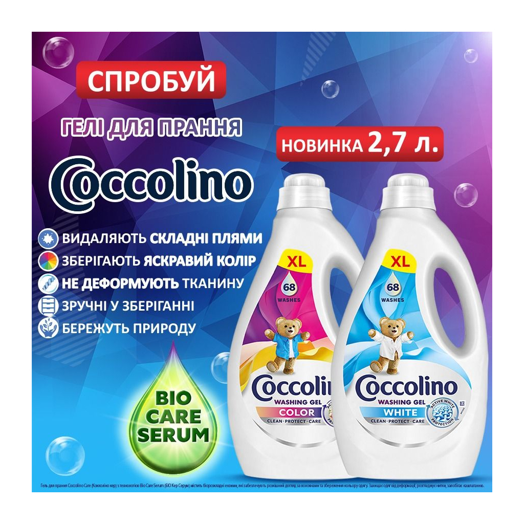 Гель для прання Coccolino Care Для білих речей 2.72 л (8720181548864) - зображення 3