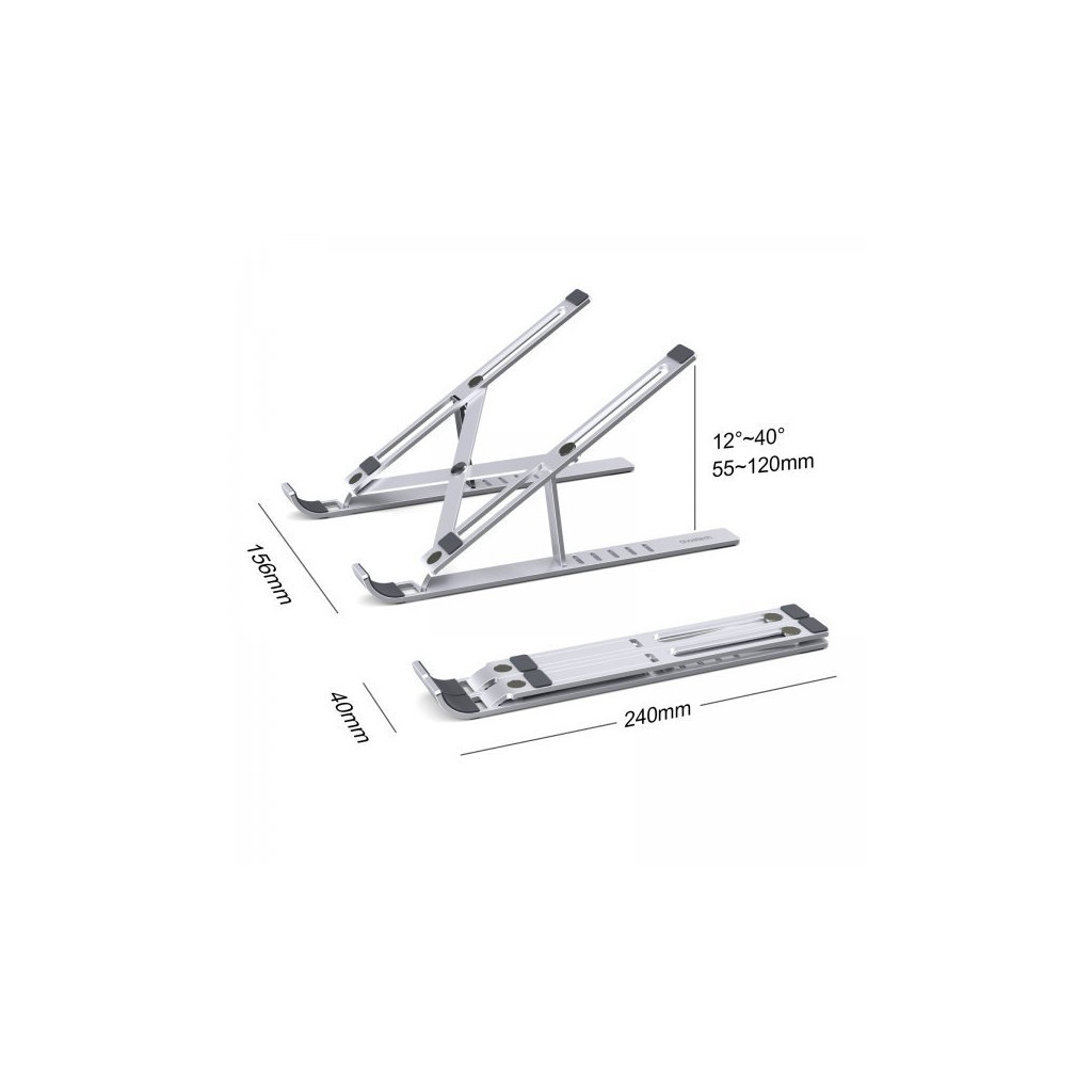 Підставка до ноутбука Choetech до 15", алюміній, компактна конструкція (H045-SL) - зображення 3