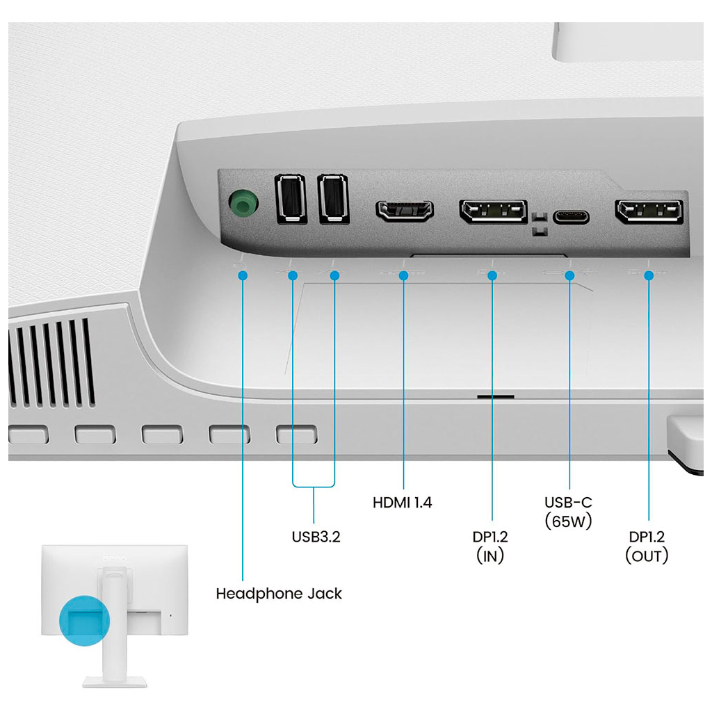 Монітор BenQ GW2486TC WHITE - зображення 10