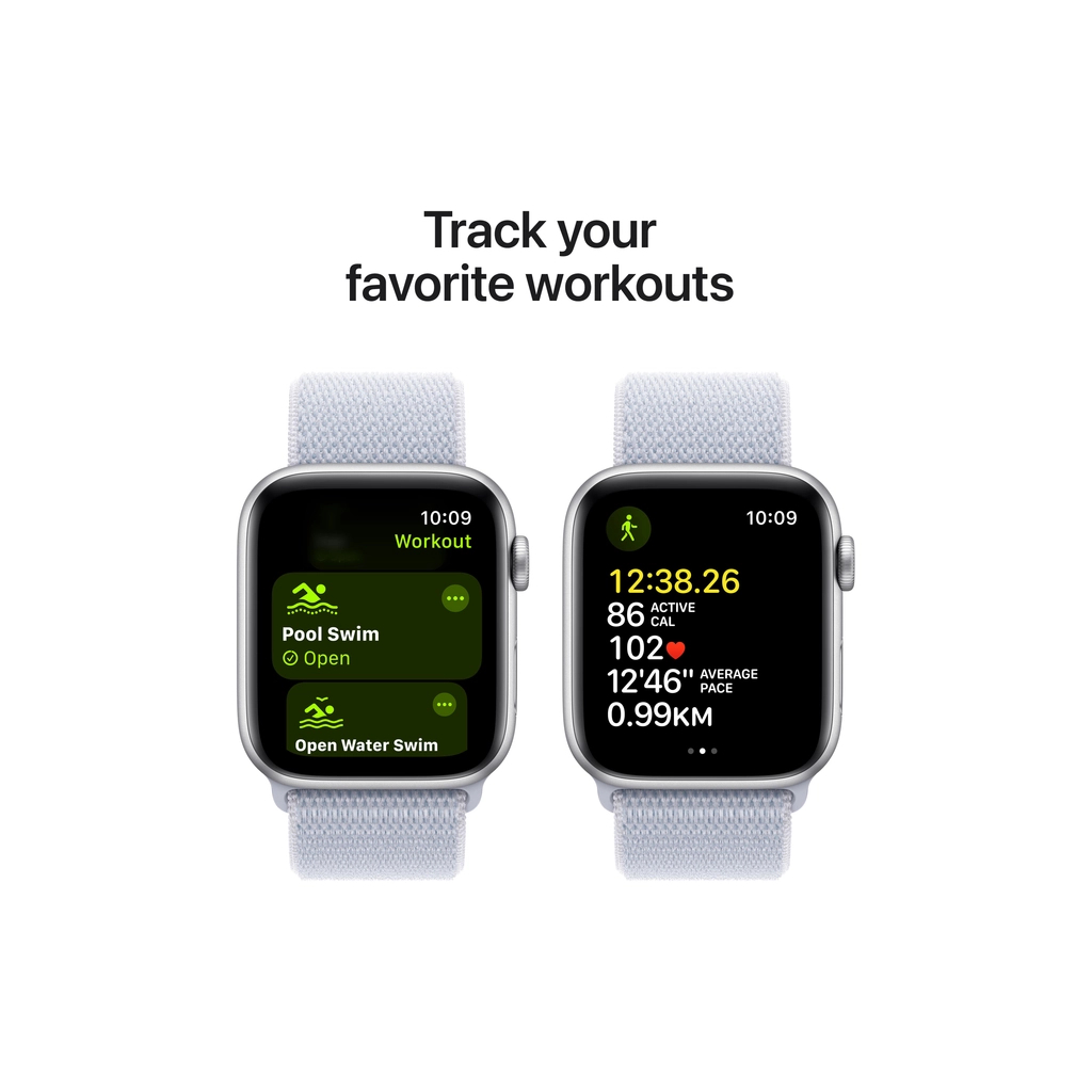 Смарт-годинник Apple Watch SE 2024 GPS 44mm Silver Aluminium Case with Blue Cloud Sport Loop (MXET3QH/A) - зображення 6