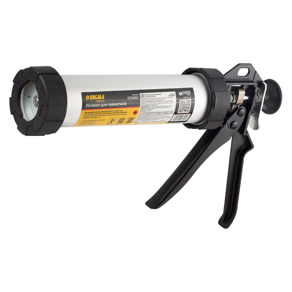 Пістолет для герметика Sigma 225мм 310мл алюмінієва туба (2723051) - зображення 3
