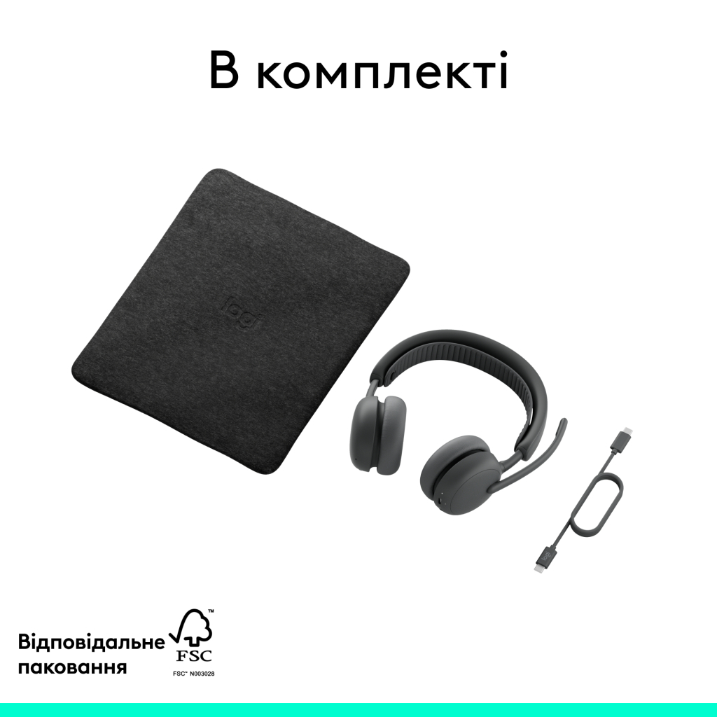 Навушники Logitech Zone Wireless 2 ES for Business Graphite (981-001512) - зображення 12