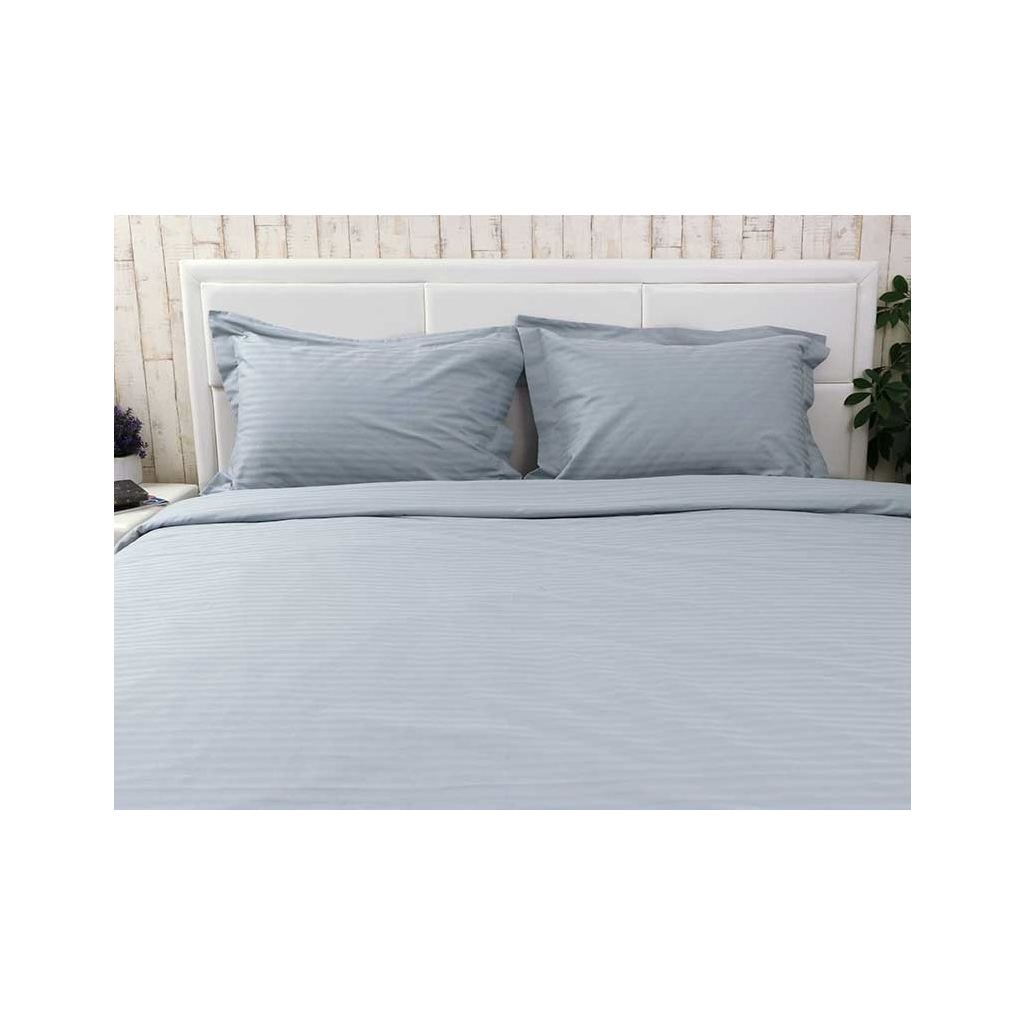 Постільна білизна Руно Сатин-страйп євро (845.50ДУ_Французький сірий) - зображення 5