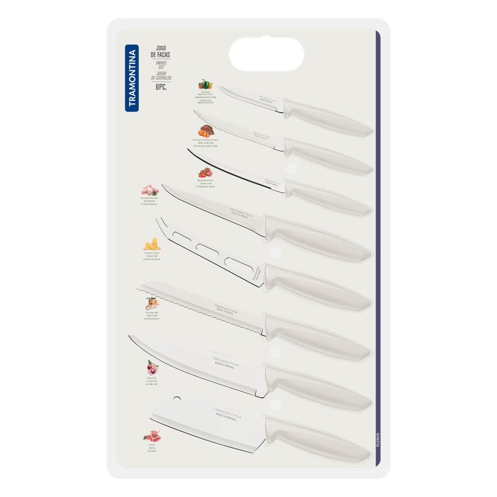 Набір ножів Tramontina Plenus Light Grey 8 шт (23498/332) - зображення 2