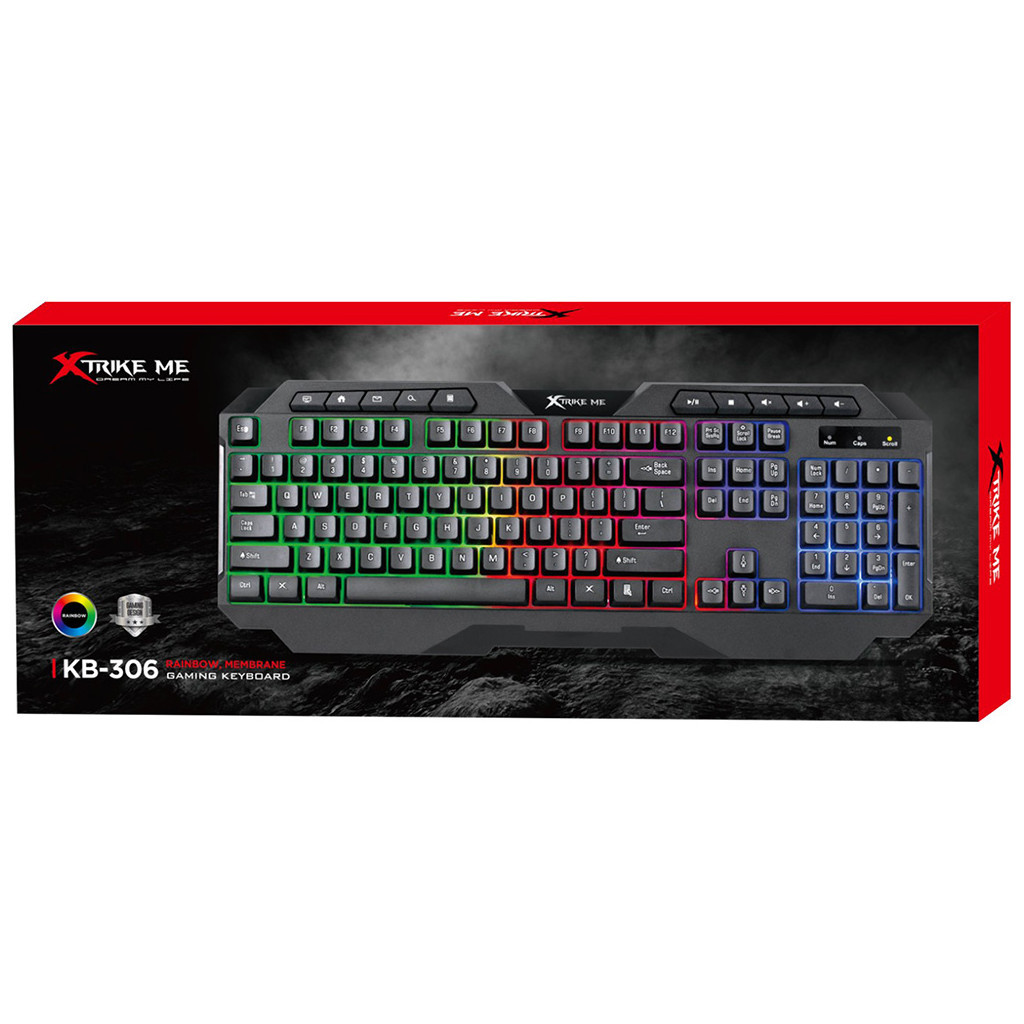 Клавіатура Xtrike ME KB-306 LED USB UA Black (KB-306UA) - зображення 7