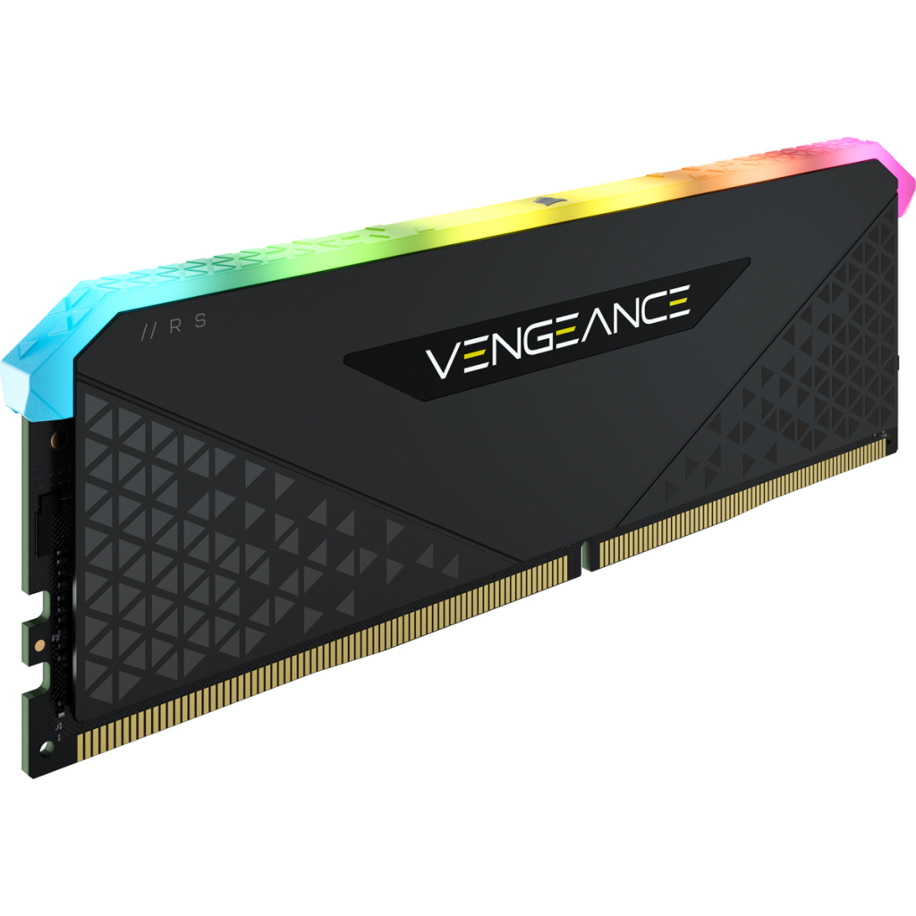 Модуль пам'яті для комп'ютера DDR4 16GB 3200 MHz Vengeance RGB RS Black Corsair (CMG16GX4M1E3200C16) - зображення 1