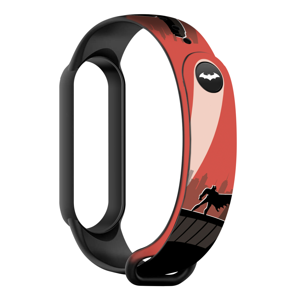 Ремінець до фітнес браслета Armorstandart Superhero для Xiaomi Mi Band 7/6/5 Bat siluet Black (ARM59264) - зображення 1