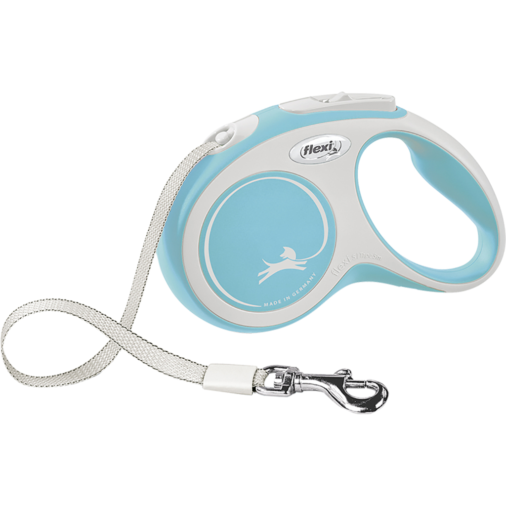 Повідець для собак Flexi New Comfort S стрічка 5 м (блакитний) (4000498043516) - зображення 1