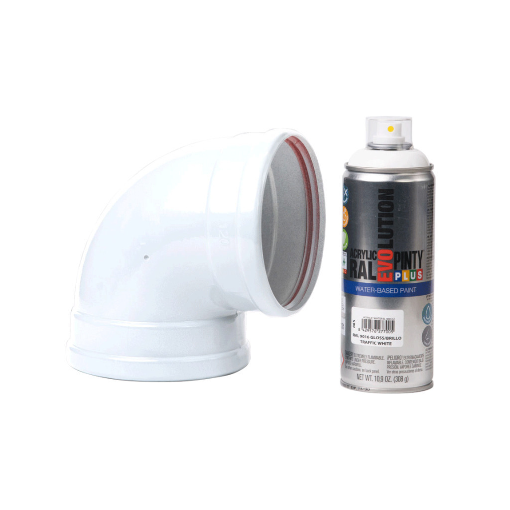 Фарба-аерозоль Pintyplus на водній основі Evolution Ral 9016, Білий холодний, глянцевий, 400 мл (8429576277005) - зображення 2