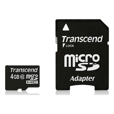 Карта пам'яті Transcend 4Gb microSDHC class 10 (TS4GUSDHC10) - зображення 1