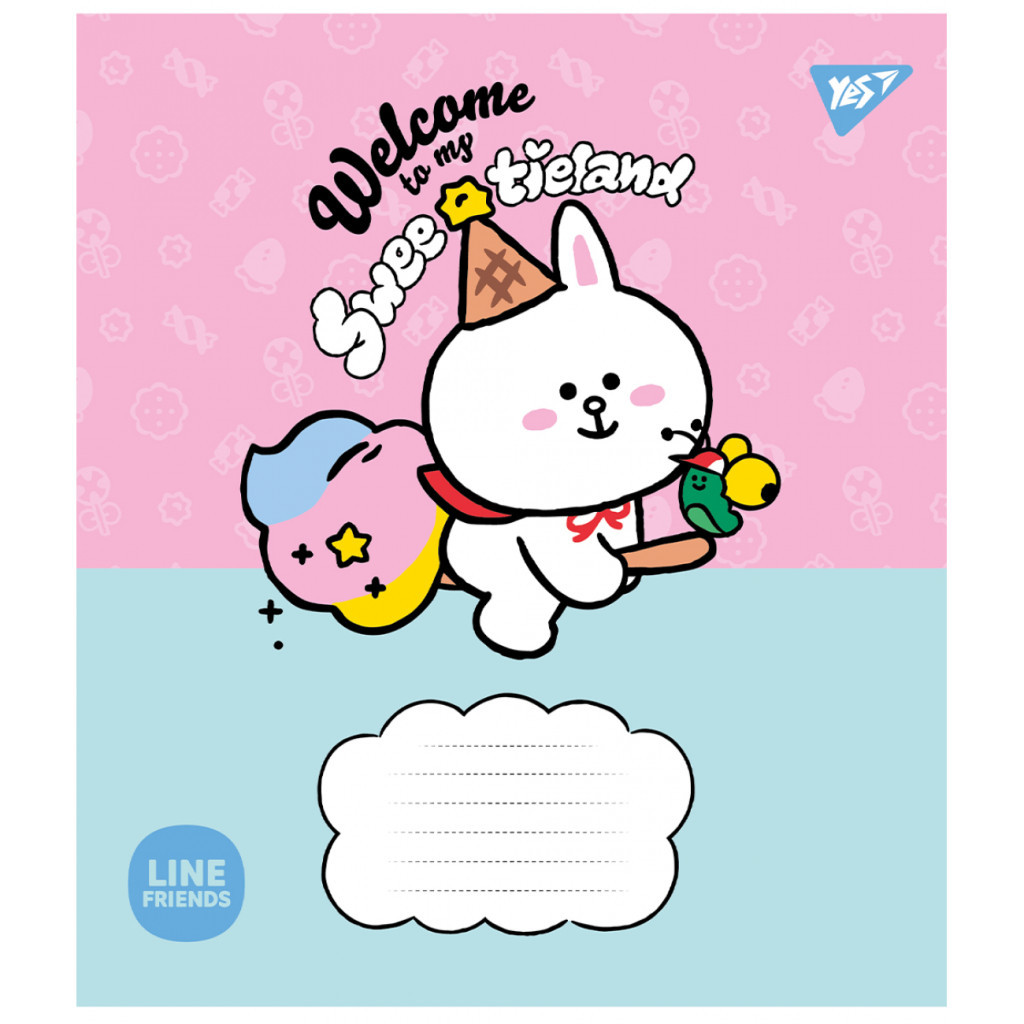 Зошит Yes Line Friends. Sweetieland 12 аркушів клітинка (766921) - изображение 2
