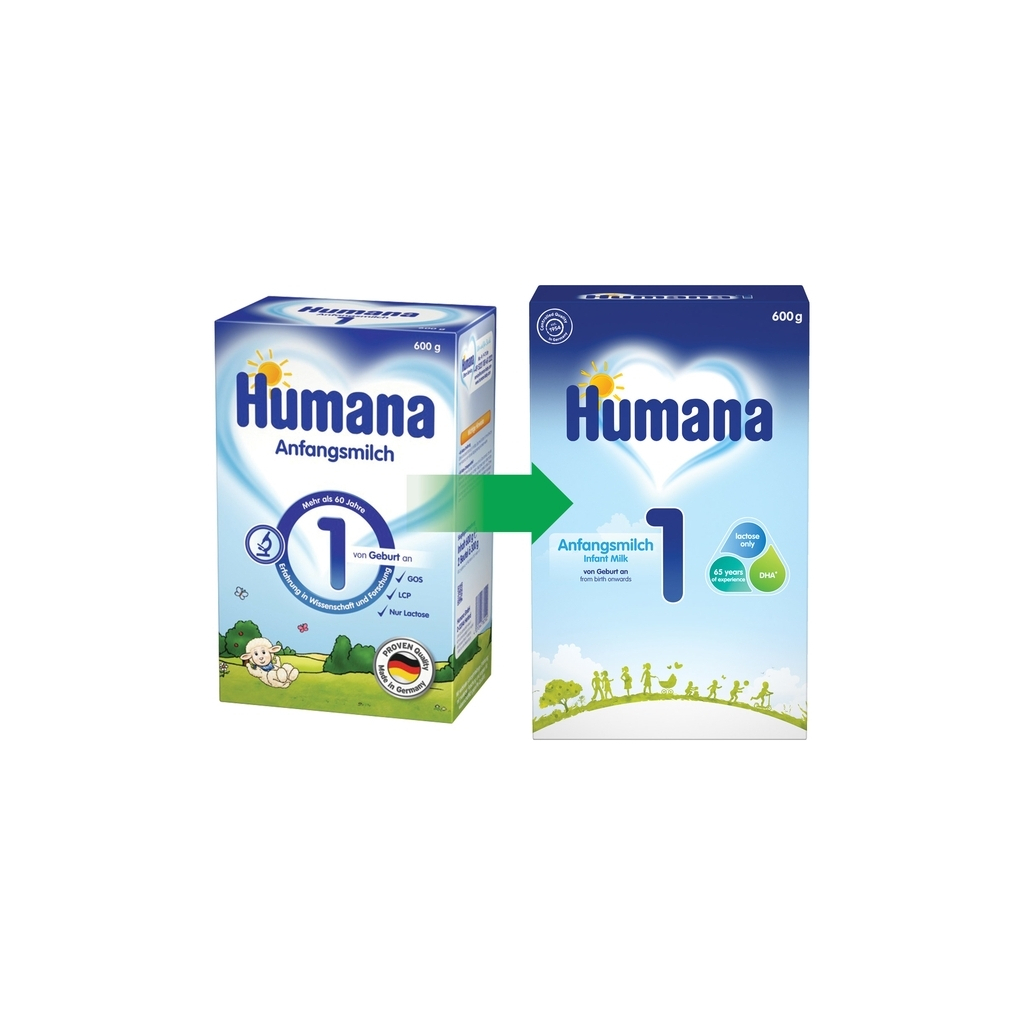 Дитяча суміш Humana 1 LC PUFA з пребіотиками і нуклеотидами, 600 г (4031244720221) - изображение 2