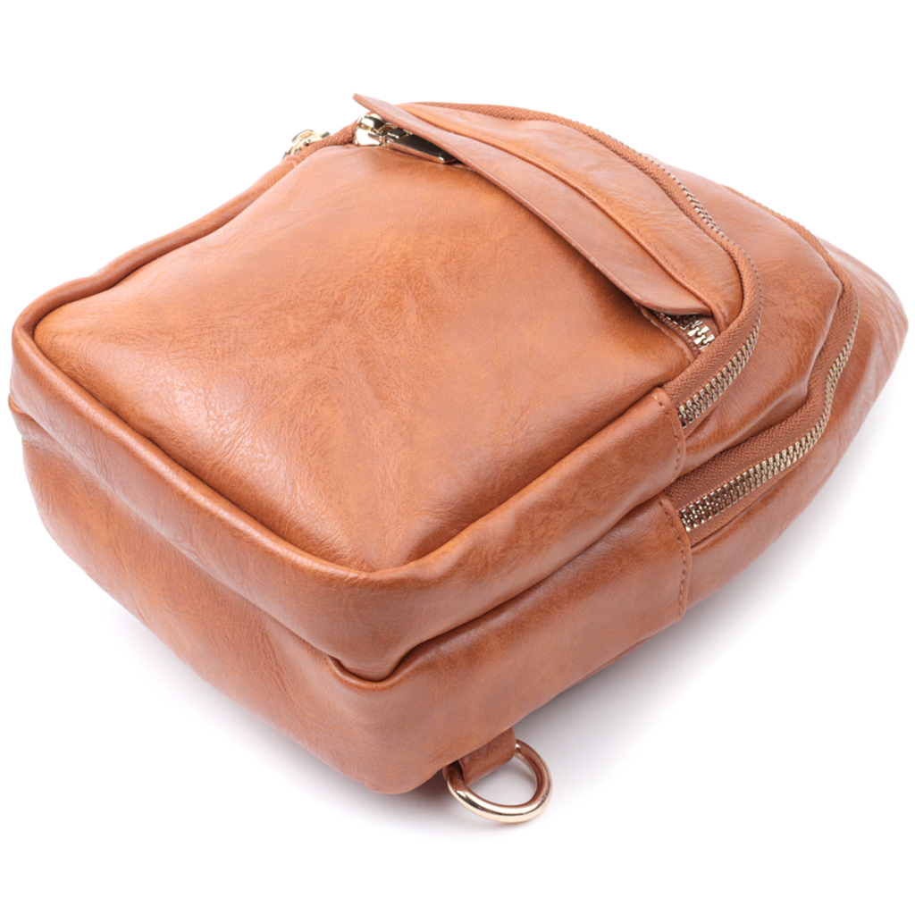 Сумка Vintage Жіноча з однією лямкою через плече з гладкої екошкіри Руда (22767) - зображення 6