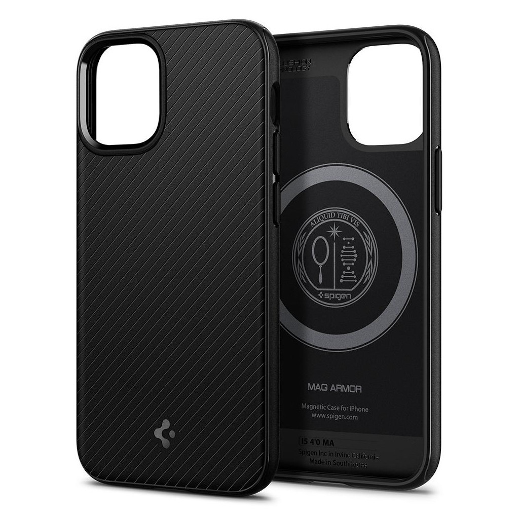 Чохол до мобільного телефона Spigen Apple iPhone 12 Mini Mag Armor, Black (ACS01866) - зображення 5