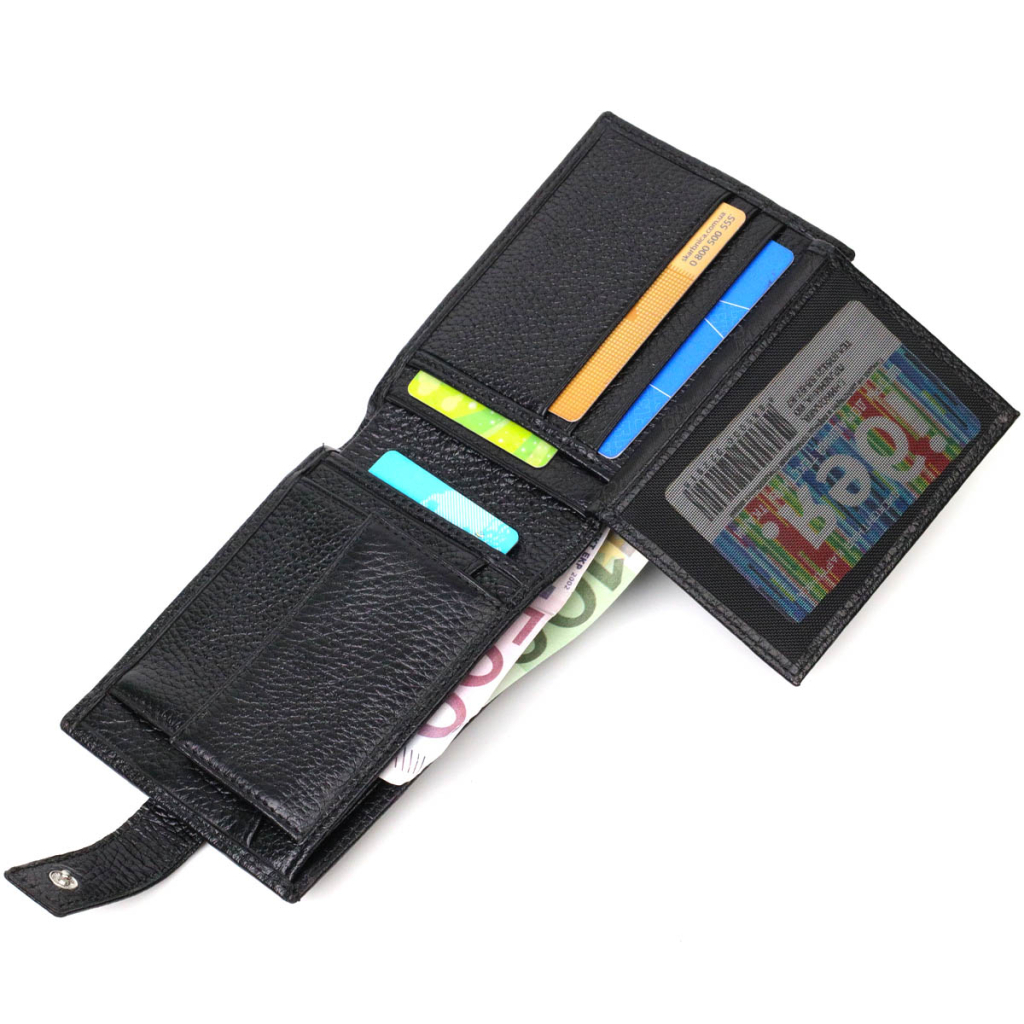 Гаманець Bond Accessories З натуральної шкіри Чорний (22042) - зображення 7