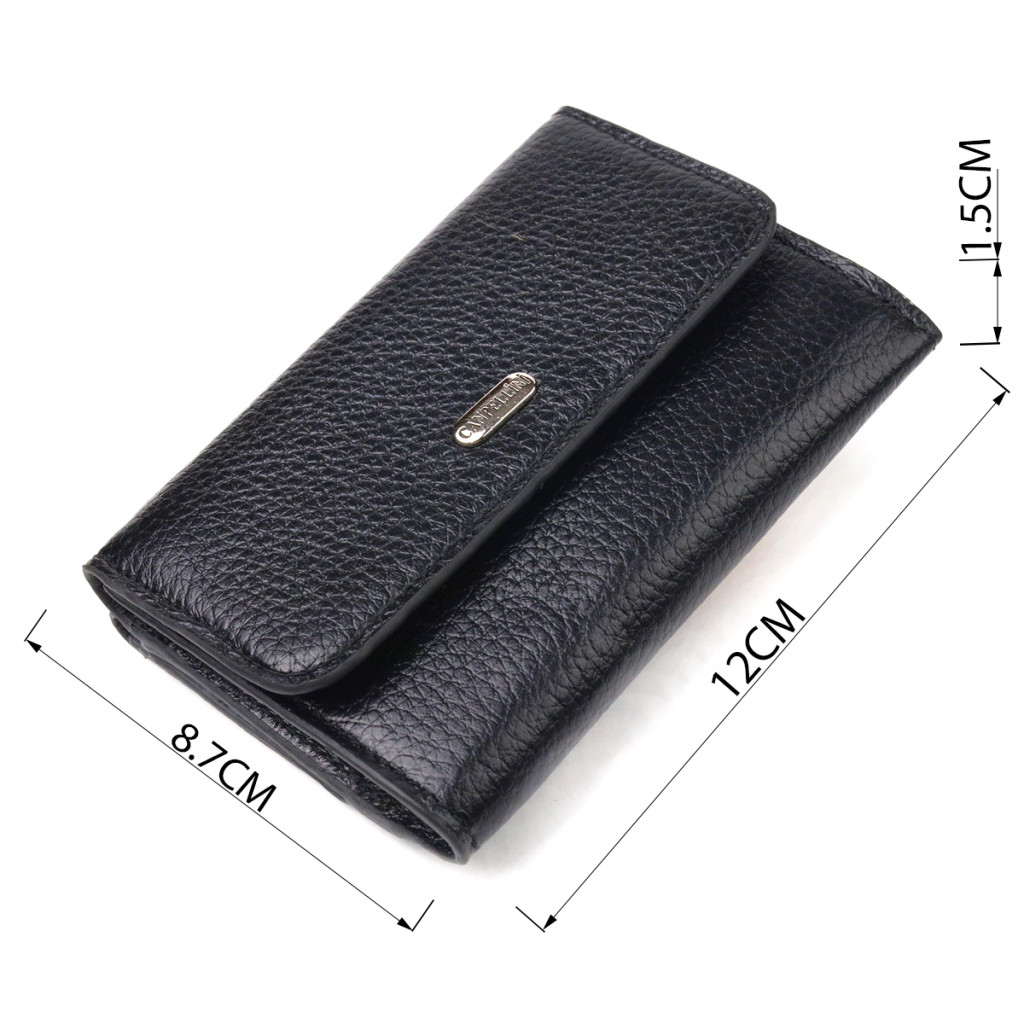 Гаманець Canpellini З натуральної шкіри флотар Чорний (21591) - зображення 3